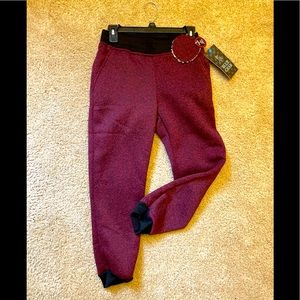 Blue gear burgundy faux fur sweats